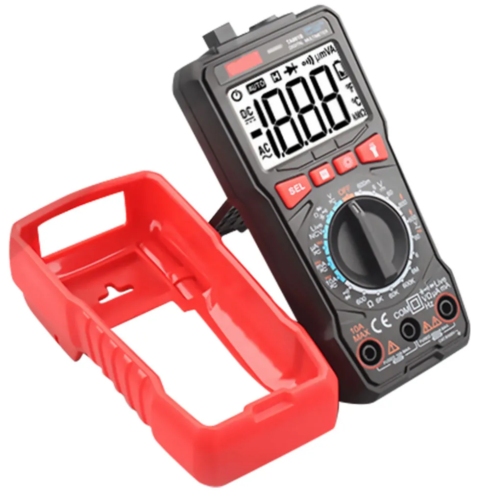 

Auto Range Digital Multimeter Ac Dc Voltage Current Resistance Continuity Diode Tester with Built-in Flashlight for Electricians