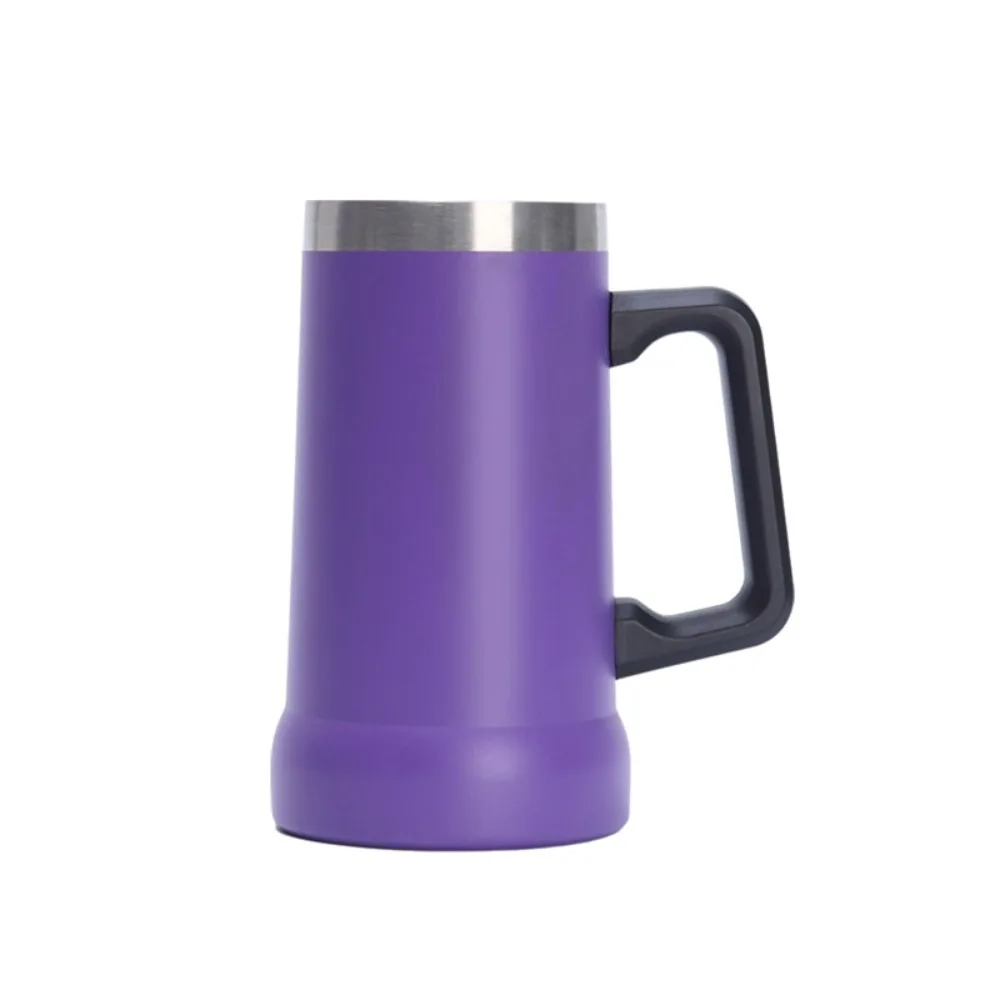 24 OZ Thermal Drink Mug Stainless Steel with Handle Insulated Beverage Cup Drop-resistant Big Capacity Thermos Cup Party
