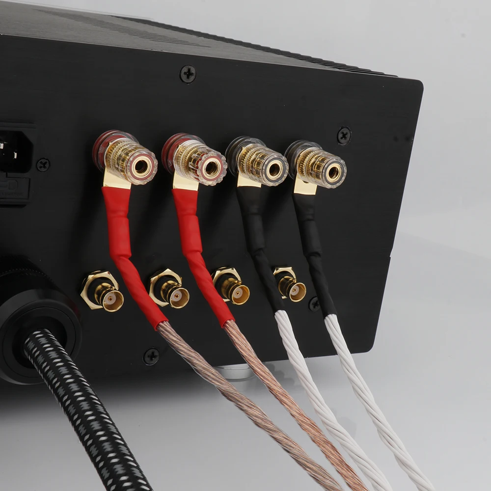 Y-Gabelstecker aus Messing, rhodiniert, für Lautsprecherkabel – Detail 1