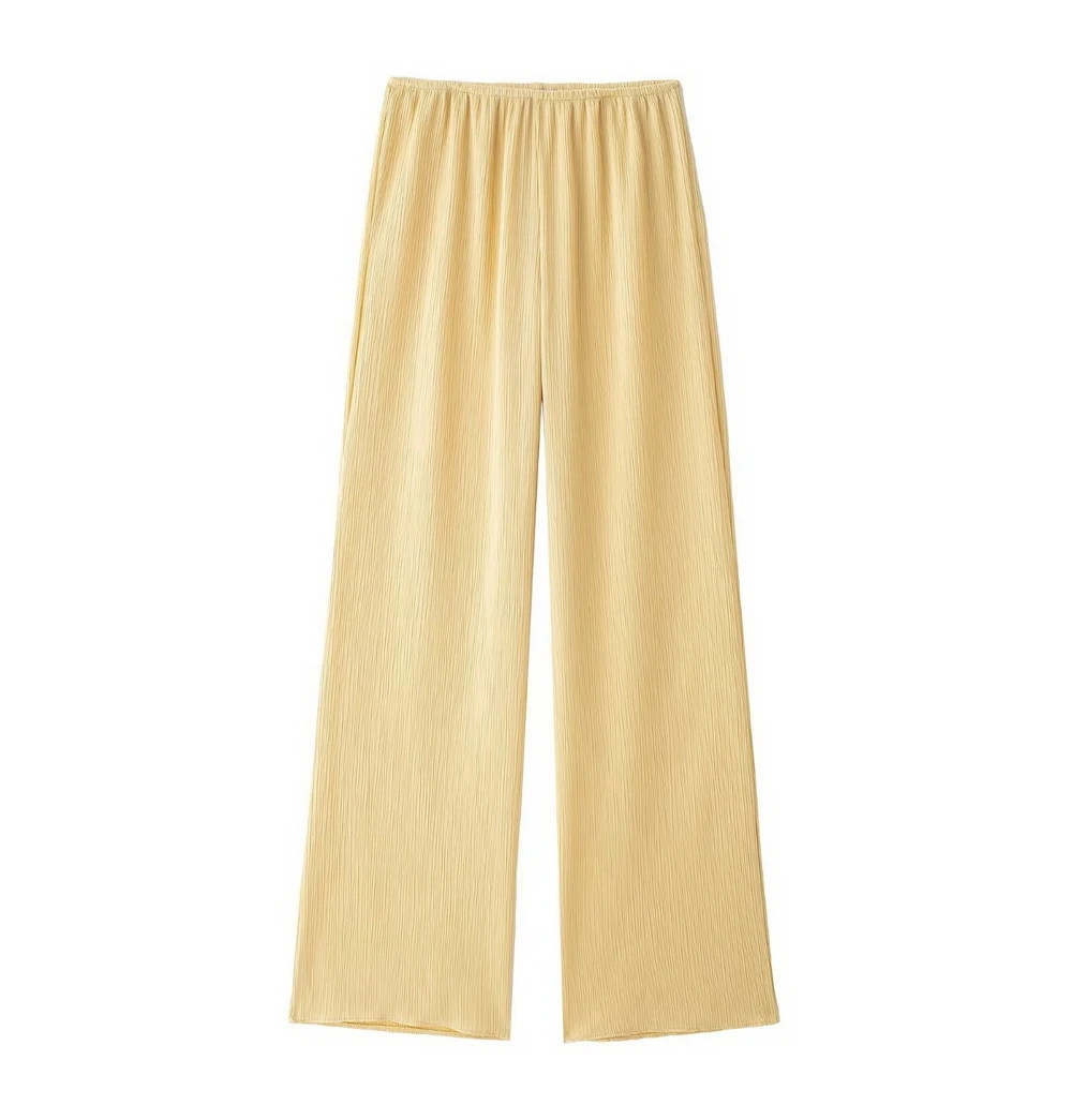 แฟชั่น 2 ชิ้นชุดผู้หญิงฤดูใบไม้ผลิฤดูร้อนสไตล์กิโมโนหลวม Lace Up เสื้อผู้หญิงกางเกงขากว้างชุด