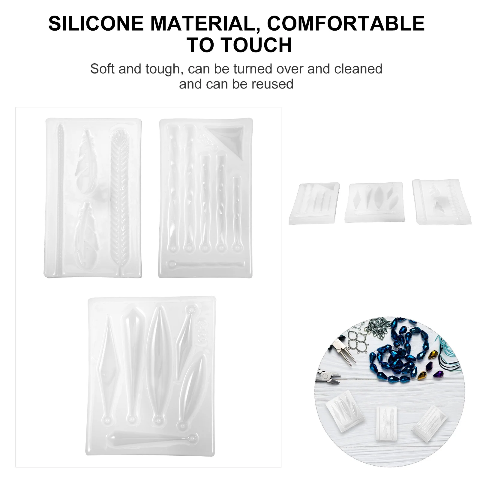 

3 шт. силиконовая форма «сделай сам» для изготовления серег, кулонов, литья ювелирных изделий, многоразовые аксессуары для сережек, форма для сережек
