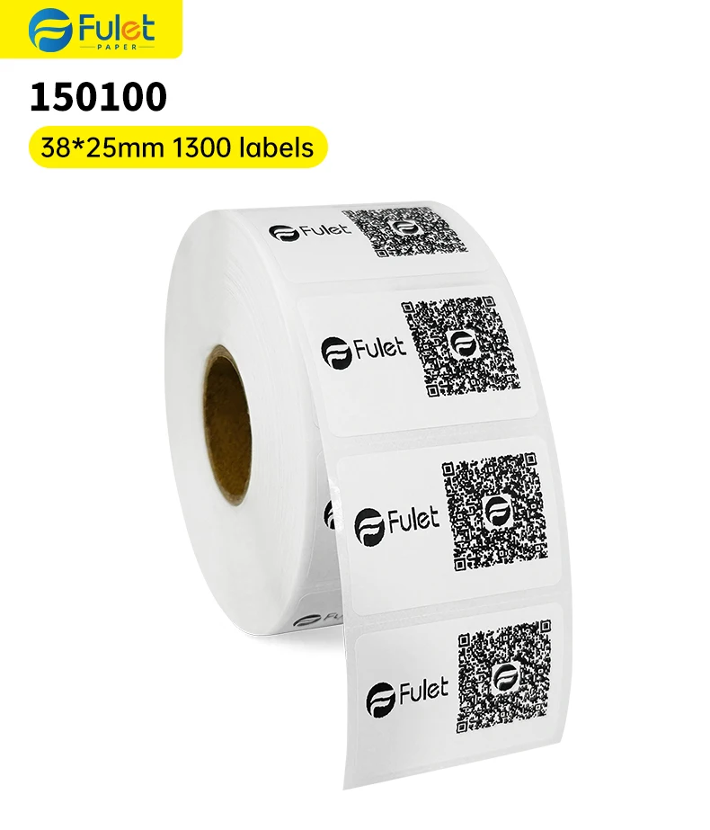 Label Manufacturer Wholesale Custom 1.5x1 Inch  Thermal Label Stickers  38 mm X 25 mm Barcode Labels 1300 labels per roll