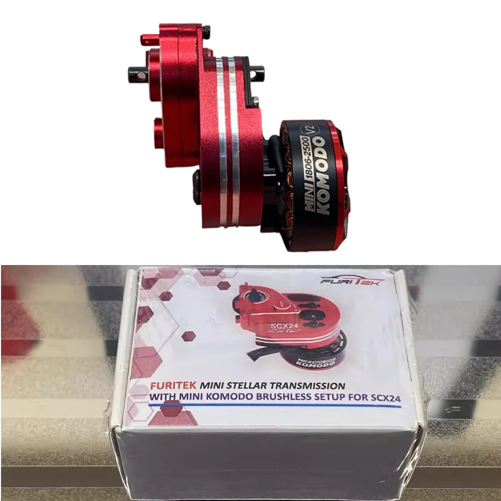 Caja de Cambios FURITEK MINI STELLAR 2500KV, Ensamblaje de Caja de Cambios Metálica, Motor sin Escobillas de Rotor Externo, Apto para el Modelo de Caja de Cambios SCX24