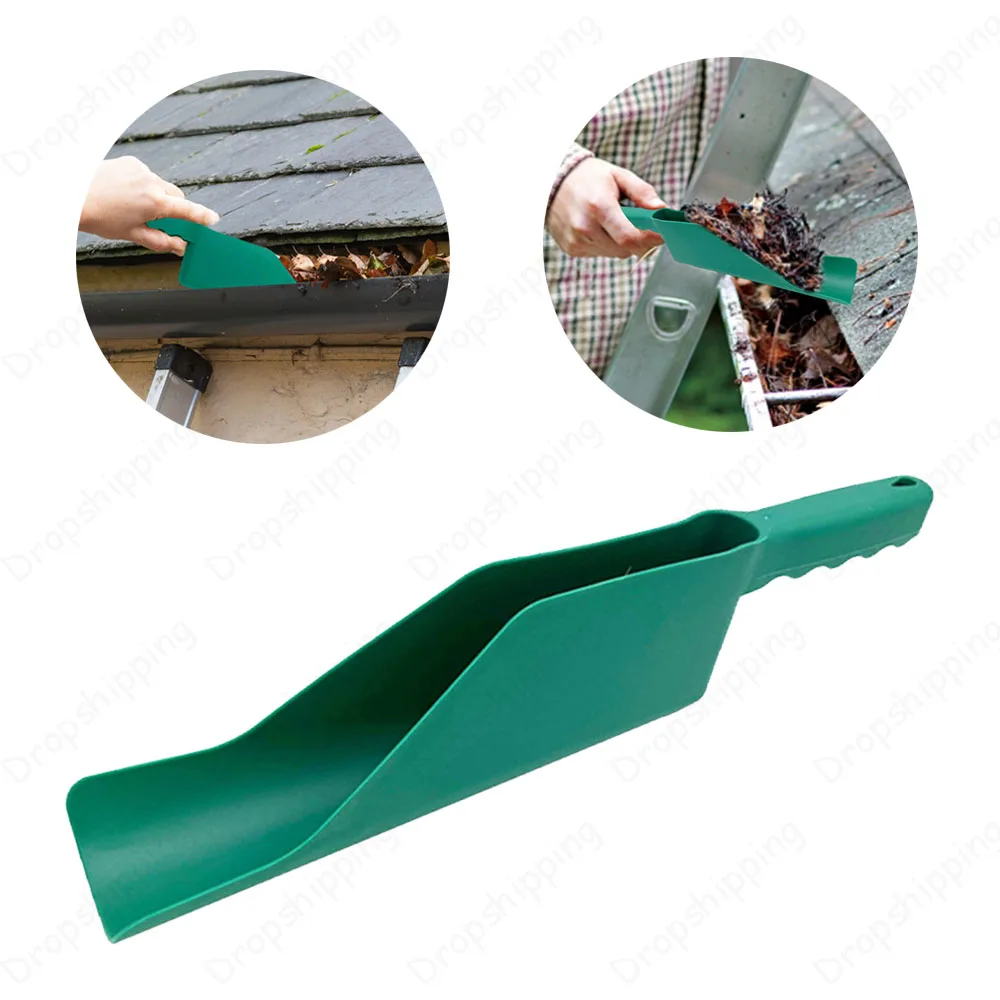 Dirt Debris Remove Scoop Hangable Leaf Cleaning Spoon Versatile Gutter Drain Cleaning Scoop Portable for Garden Roofs Gutters