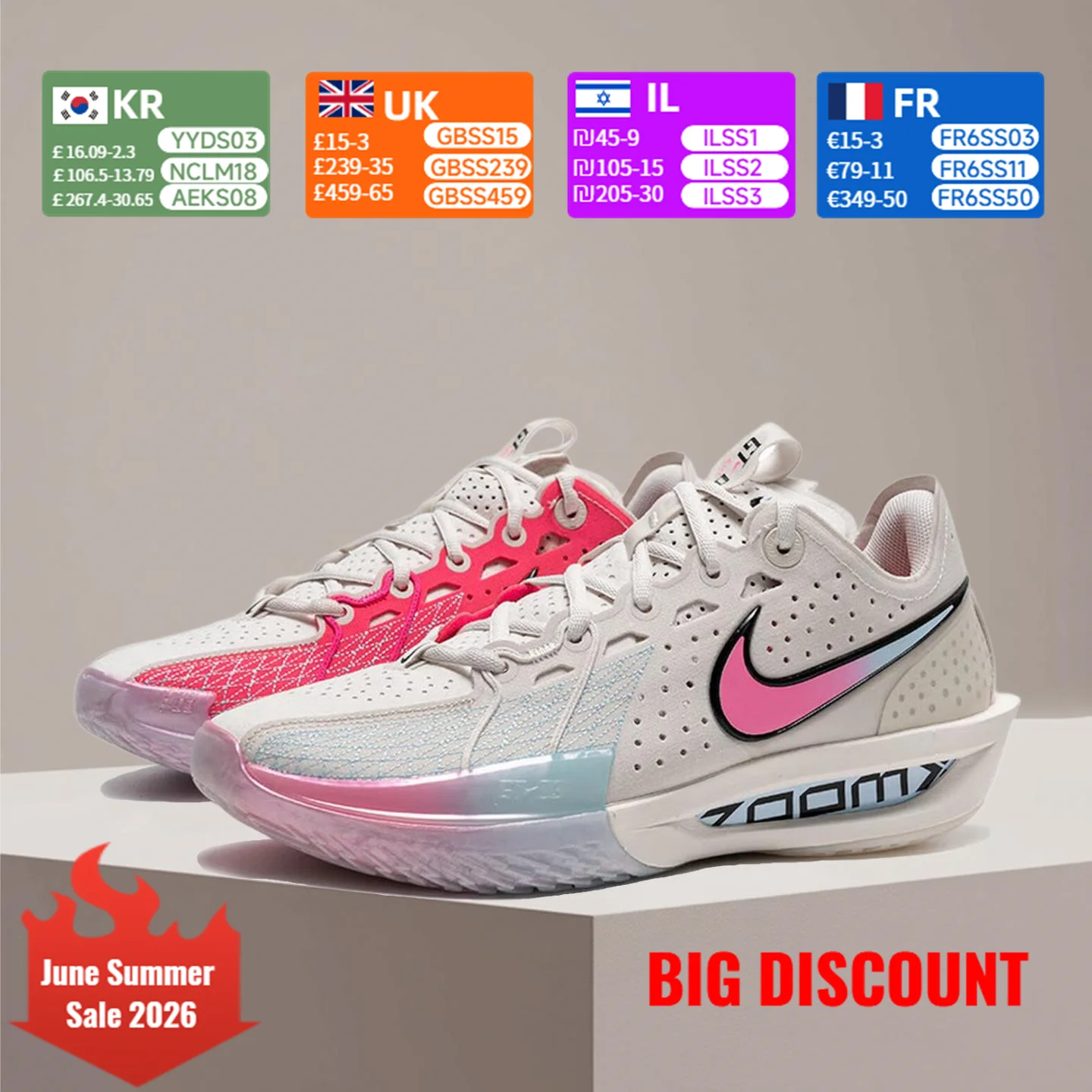 

Nike G.T. Cut 3 Fashionable and Versatile Comfortable Anti-Slip Durable Soft Sole Cushioned Basketball Shoes DV2918-007