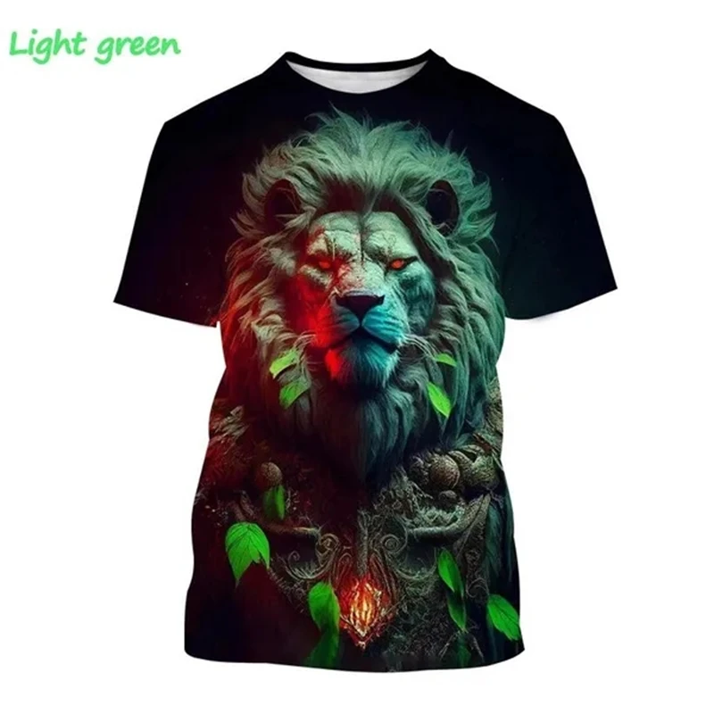 Novelty Pattern Lion Shirt 3D Printed T-shirt Men Women Breathable Short Sleeve Comfy Clothes Streetwear Baggy Tshirt Tees Top