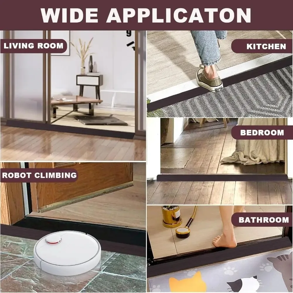 1Pc/1M Wood Grain Floor Transition Strip Self Adhesive Edging Trim Strip Cuttable Carpet To Tile Edging Trim Strip Home Decor