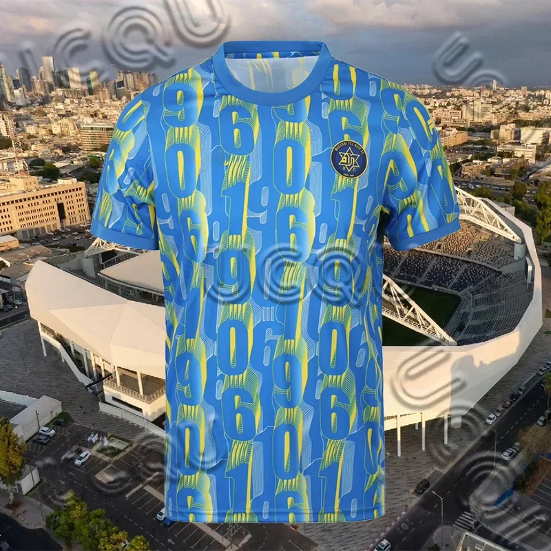 

25-26 Tel Aviv Maccabi Home and Away Football Jerseys Fashion Quick Drying Casual Sports T-shirts Breathable Short Motorcycle