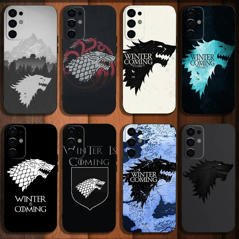 

Winter Coming Stark Dragon Phone Case For Samsung S24,S21,S22,S23,S30,Ultra,S20,Plus,Fe,Lite,Note,10,9,5G Black Soft Cover