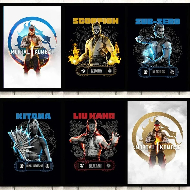 Mortal Kombat The Popular Game Canvas Painting Posters and Prints Wall Art Pictures for Living Room Home Decor Boys Gift