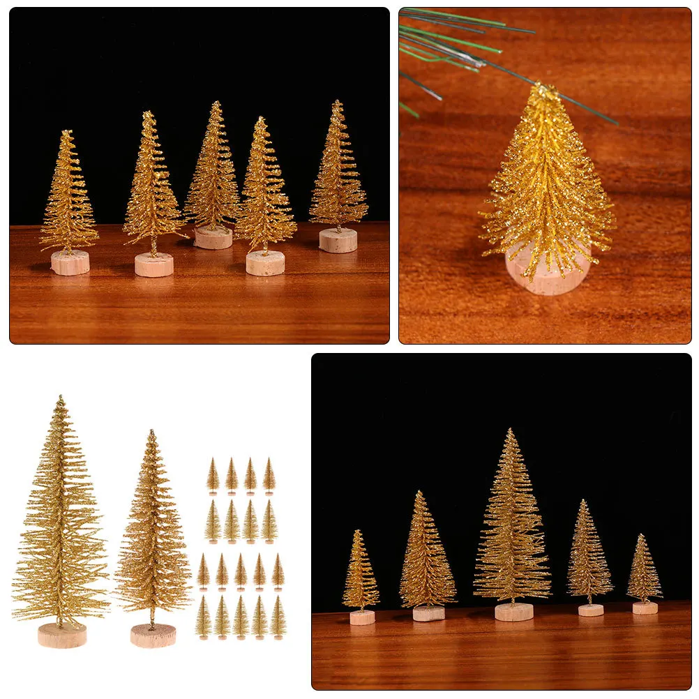

20Pcs Mini Artificial Xmas Tree PVC Christmas Tree Desktop Tabletop Decoration Small Festive Scene Decor Prop Mini Xmas Trees