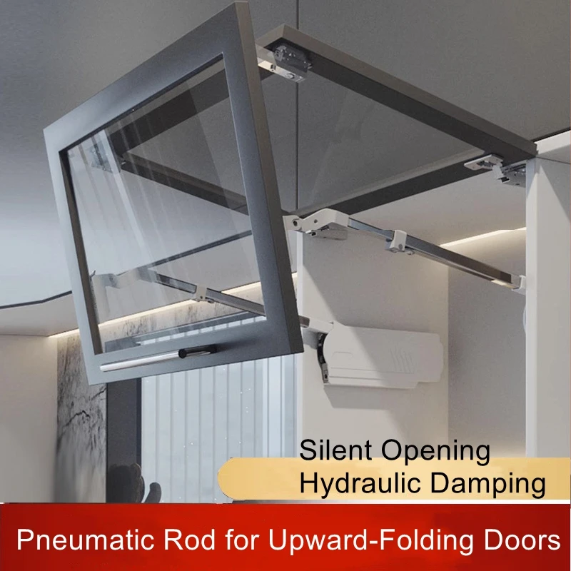 Sliding door linkage, flip up door, air support, kitchen cabinet folding door, hydraulic buffer damping air support rod