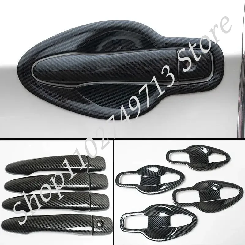 

For Nissan Qashqai J11 2016 2017 2018 2019 2020 ABS Carbon Fiber Chrome Handle Cover Trim SetCar Accessories Sticker Car Styling