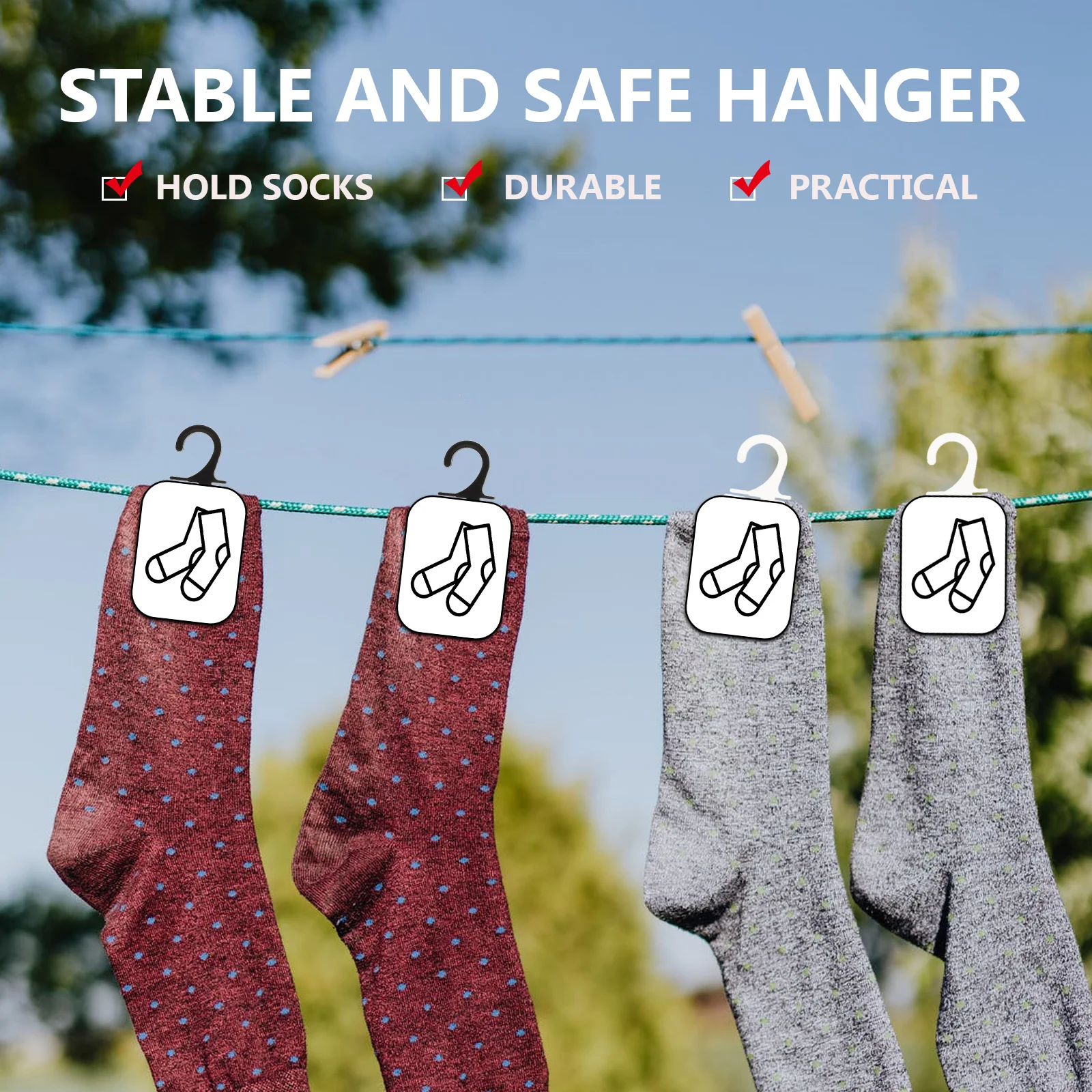 400 Pcs Question Mark Hook Sock Display Hooks Practical Tool Clothing Socks Rack Plastic Hangers Hanging Tools Travel Sheer