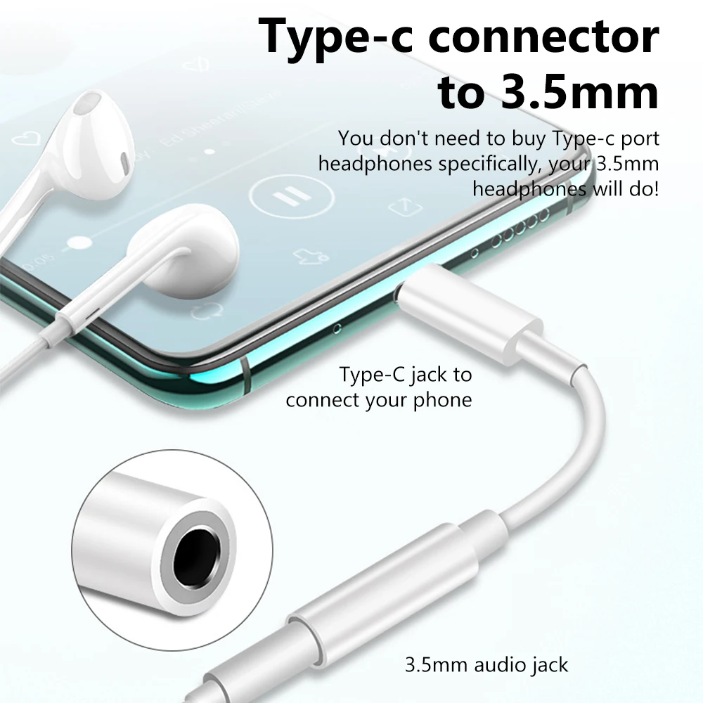 Olaf USB Type C 3.5 Jack Earphone Adapter USB C to 3.5mm Headphones AUX Audio Adapter Cable For iPhone 15  Samsung Huawei