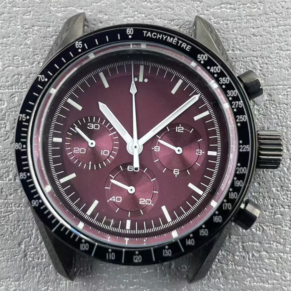 40mm watch VK63 suitable for movement case 316L stainless steel coating scratch resistant glass 5BAR waterproof quartz watch