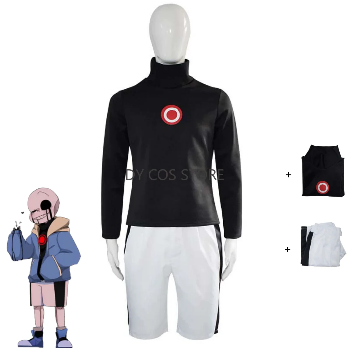 

Game Undertale Killer Sans Cosplay Costume Anime Papyrus Killer Horror Dust Frisk Chara Black Long Sleeves Hoodies Man Daily Set