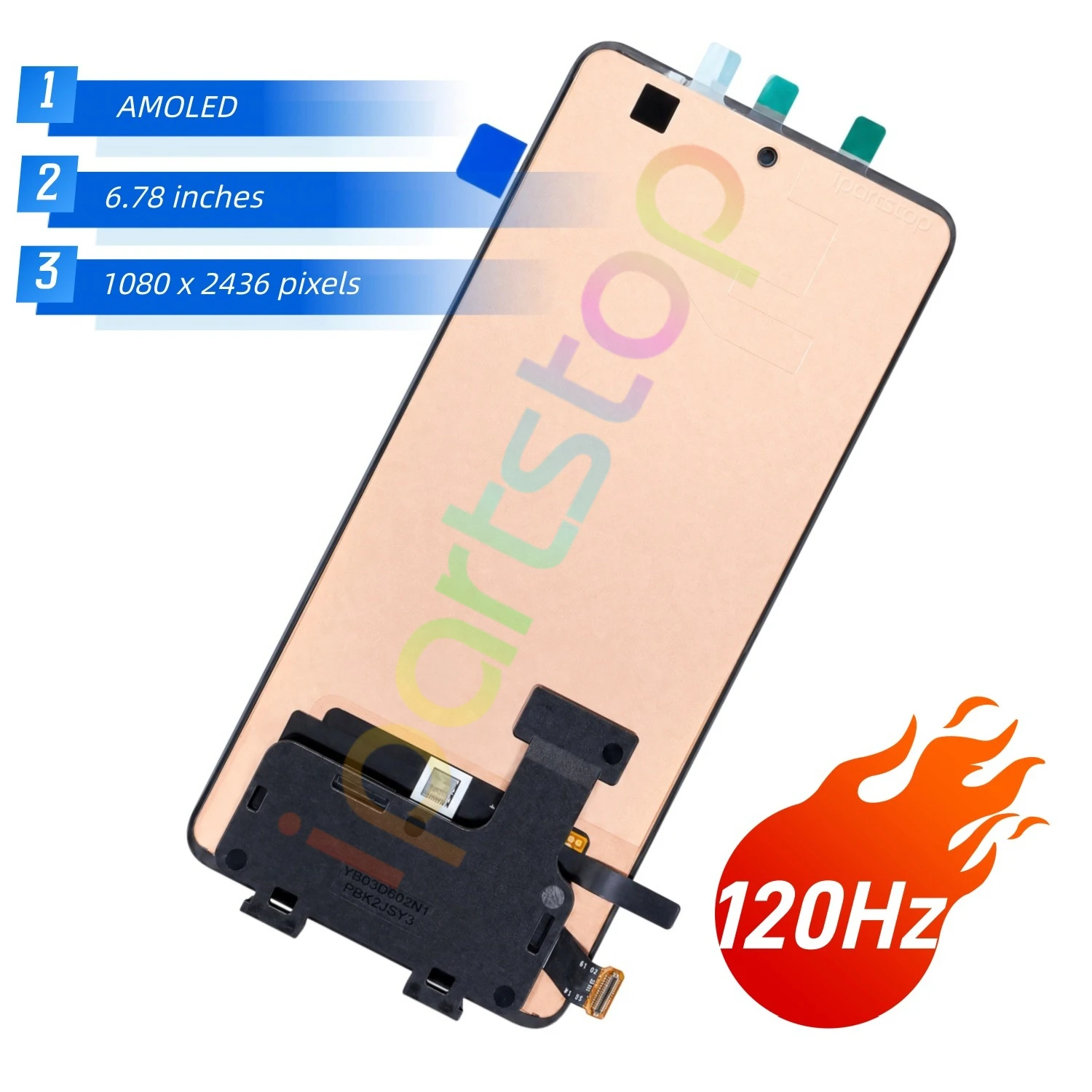 iParts Replacement New Display for T-Mobile REVVL 7 Pro 5G 120Hz AMOLED Touch Screen Digitizer Assembly all Functions OEM