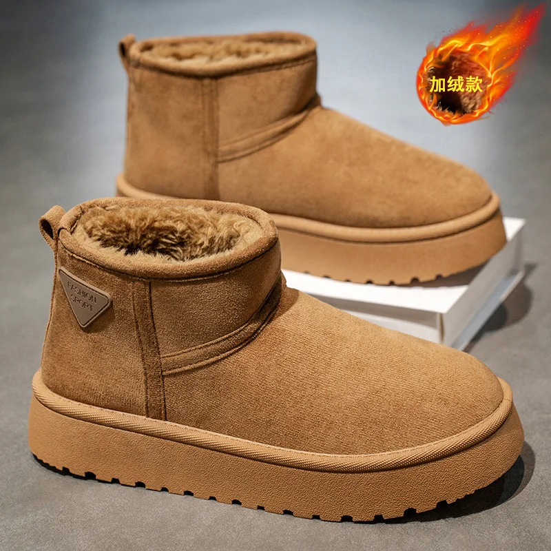 

Men’s 2025 Insulated Snow Boots, Faux Fur Lined & Anti-Skid, Perfect for Veterans Day & Skiing or Snowboarding