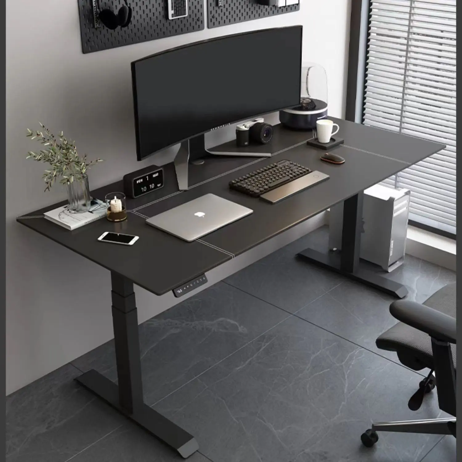 Electric lifting table Gaming table Saddle leather Computer table Workbench Standing office Home study desk