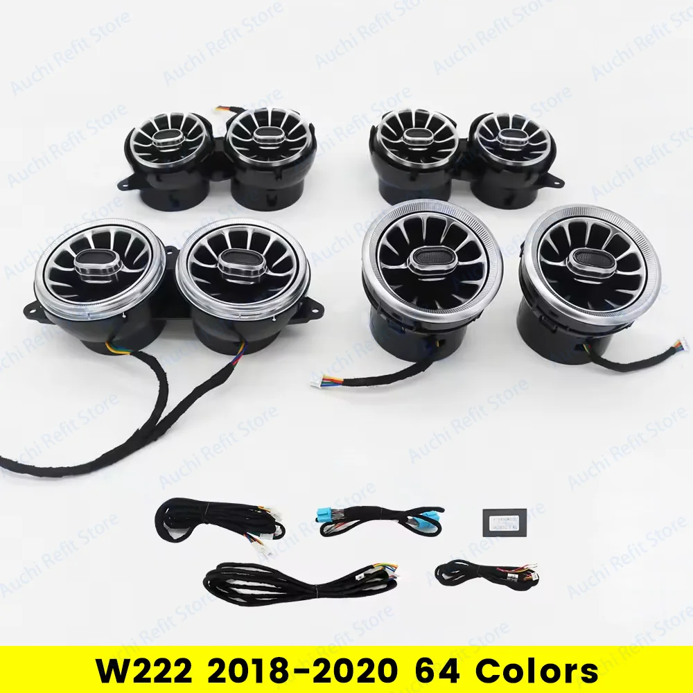 3/64 Kleurrijke LED-luchtuitlaten voor Mercedes-Benz C GLC Klasse W205 X253 W213 W222 W117 X156 W176 Turbo Nozzle Sfeerverlichting