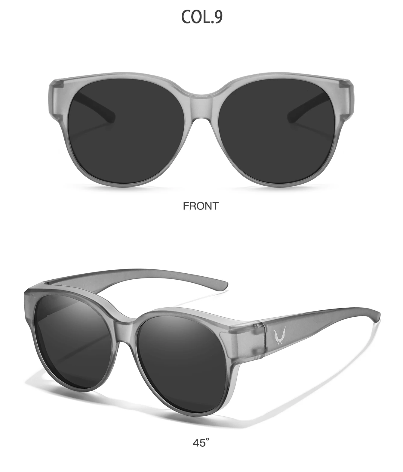 Überbrille mit Box-Cover für Myopie-Brillen, Unisex, runde Sonnenbrille mit UV-Schutz, für Outdoor-Sportarten, Angeln, Wandern, Radfahren – Detail 13