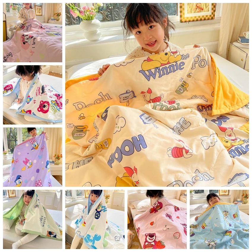 Disney Baby Children Summer Cool Quilt Cartoon Mickey Mouse Winnie the Pooh Toy Story Student Kindergarten Nap Blanket Nap Quilt