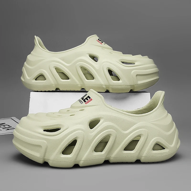 

Летние мужские сандалии из ЭВА, унисекс, для активного отдыха, с закрытым носком и пяткой, полые, низкие, для ходьбы по воде, комфортные