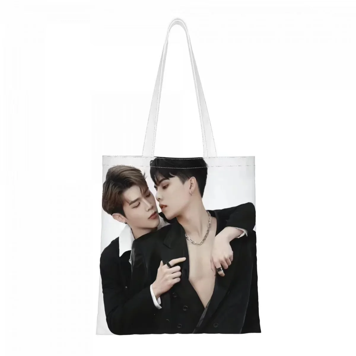 Fortpeat Magazine Cover Poster Double-sided Printed White Canvas Bag Thai TV Love In The Air Drama Stills Pictures Shopping Bag