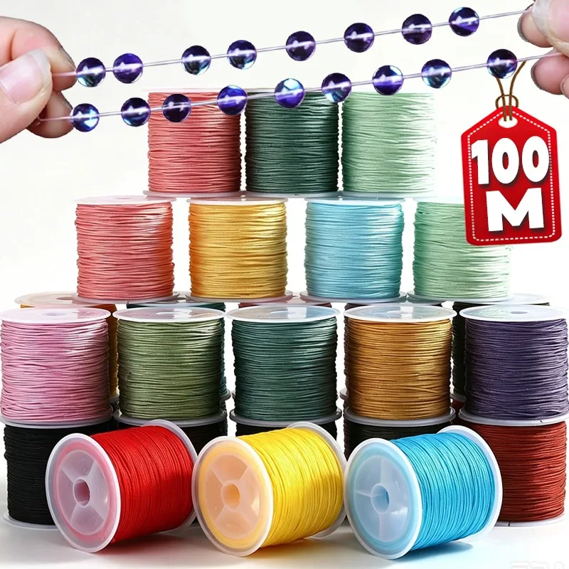 10/100M 0.5-1mm Colorful Elastic Beading Thread DIY Handmade Stretch String Necklaces Bracelets Crystal Cord Strong Durable
