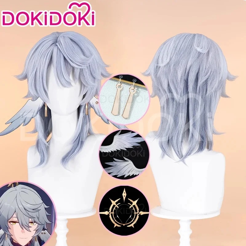 3,v;5'h\8/IN STOCK Cosplay Game Honkai:Star Rail DokiDoki Men 48cm Grey Layered Gradient Wig Sunday Wings E7;j'9.g\2/ view 2