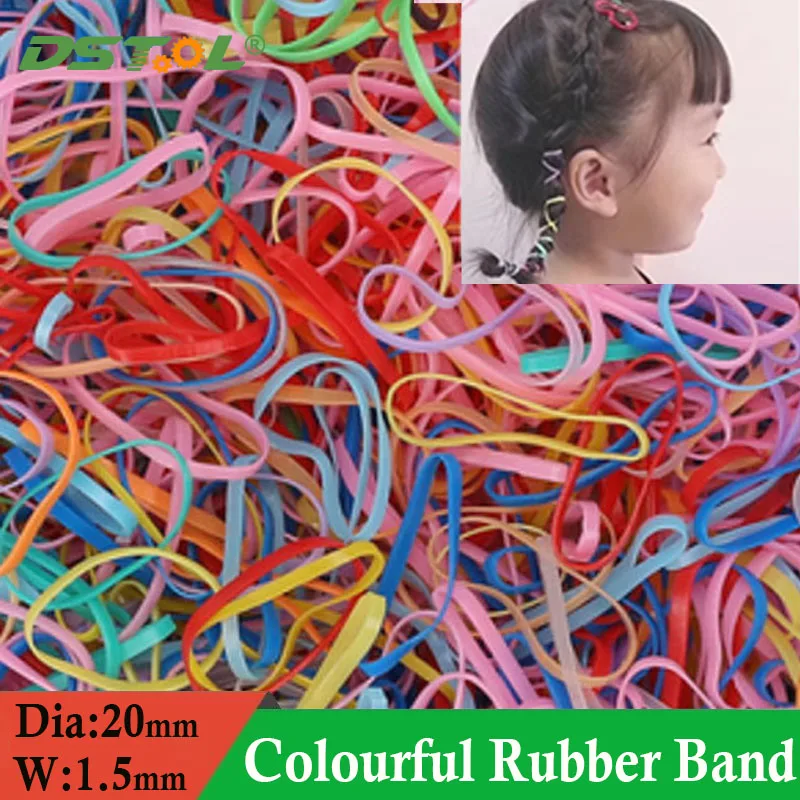 Girls Colourful Disposable Rubber Band Hair Ties Headband Children Ponytail Holder Bands Kids Hair Accessories Black Red Yellow