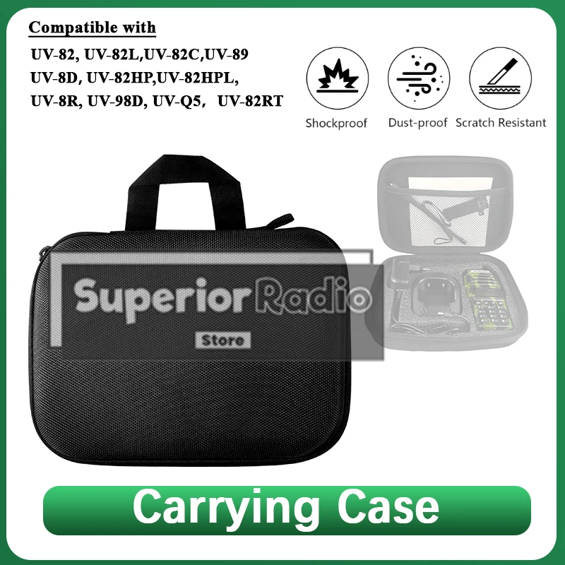 

Baofeng UV-82 Walkie Talkie Outdoor Storage Bag Case UV-8D Two Way Radio Wear-resistant Dustproof and Drop-proof Travel Handbag