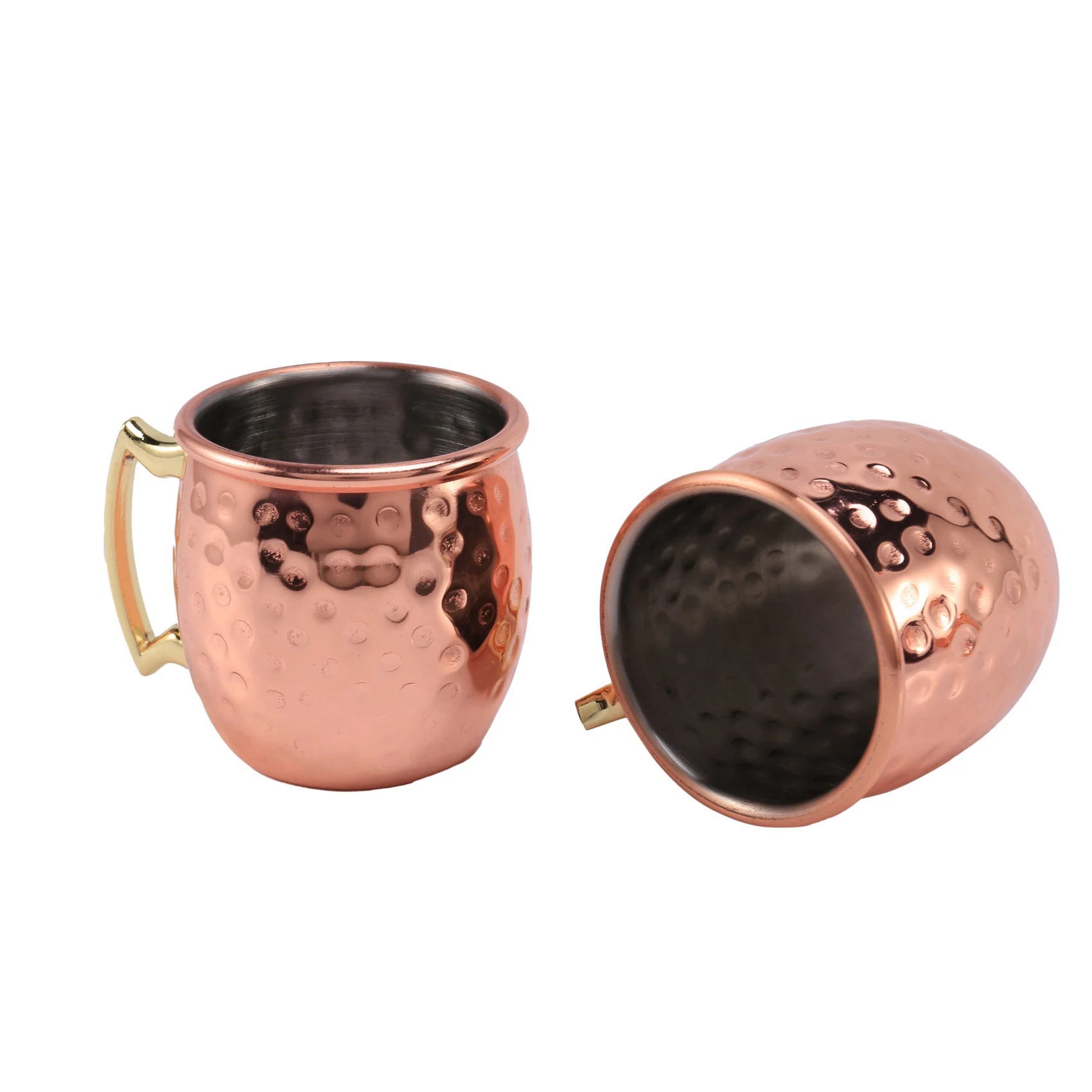 ABMR-Mini 2-Ounce الفولاذ المقاوم للصدأ موسكو البغل القدح اسبريسو أكواب صغيرة النحاس مطلي القدح النار مجموعة من 8 #1