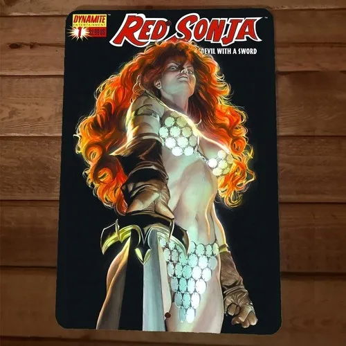 Red Sonja Devil With a Sword  Metal Wall Sign Poster Comic Cover #1