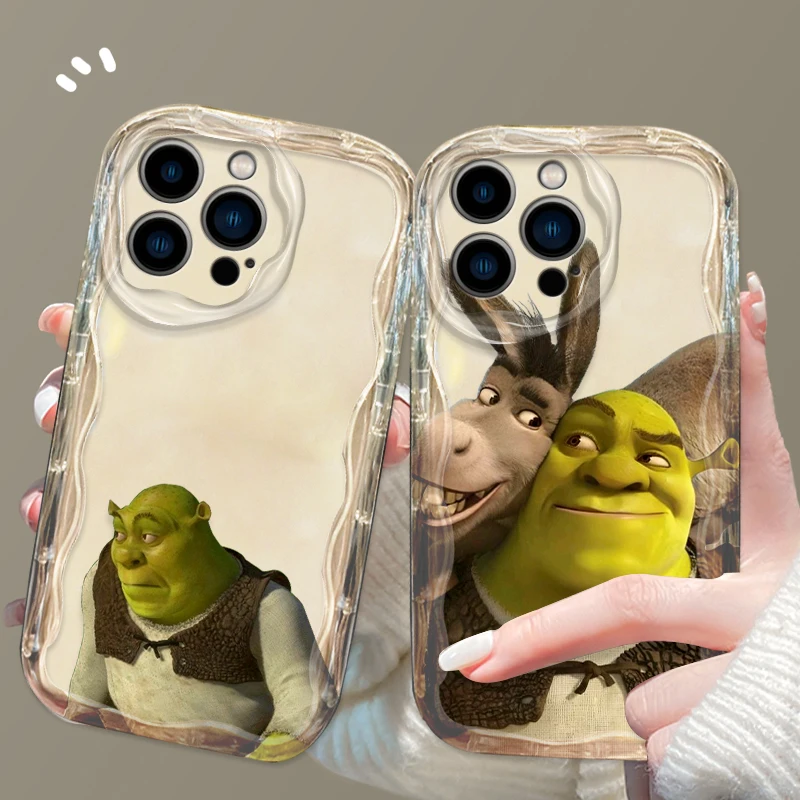 Cartoon Cute Shrek Cover For Apple iPhone 15 14 13 12 11 Pro X XR XS Max Plus 8 7 Plus SE Wave Oil Phone Case