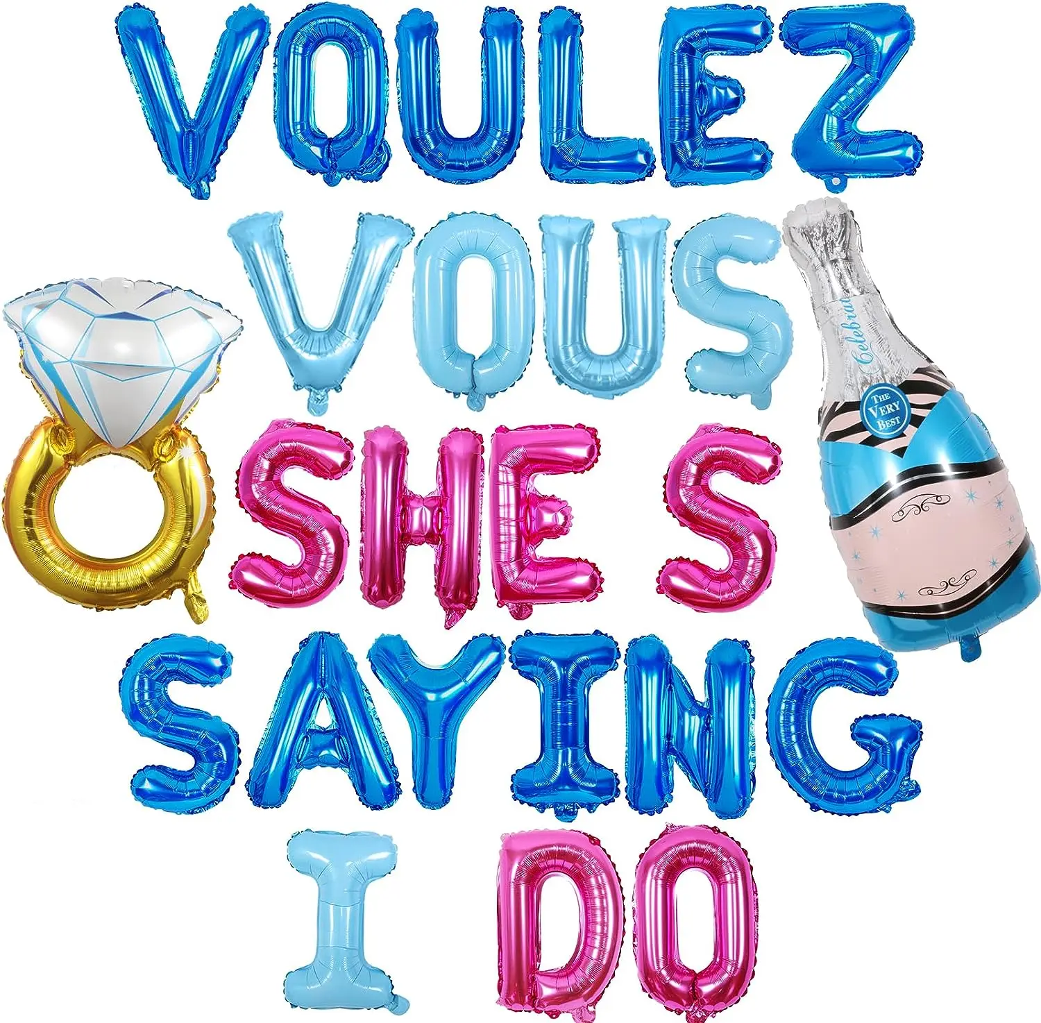 

Dancing Queen Themed Bachelorette Party Decorations Voulez Vous She's Saying I Do Balloon Banner for Disco Bachelorette Decor