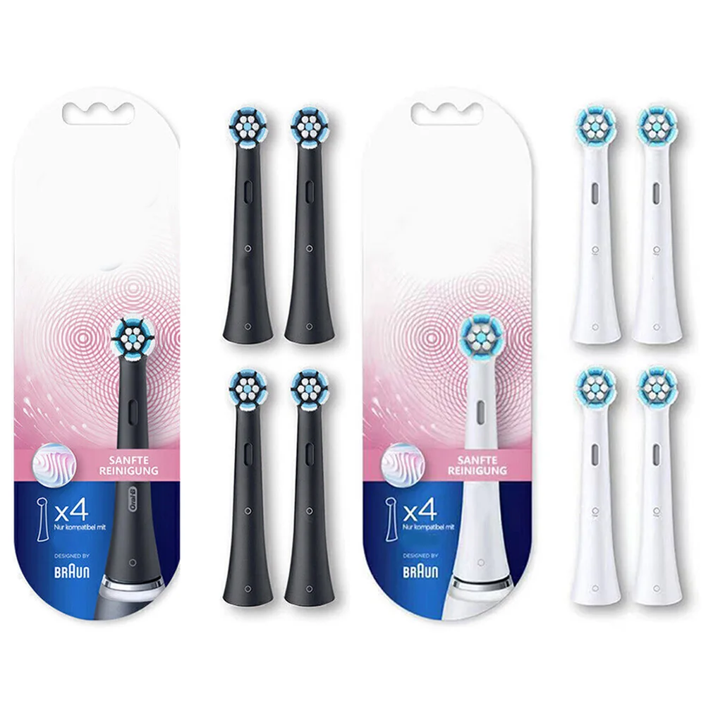 4PCS Toothbrush Heads Gentle Cleaning Brush Heads Deeper Plaque Removal Toothbrush Attachment for Oral-B IO Electric Toothbrush