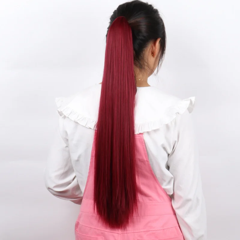 Ponytail Wig for Women Long Hair Claw Clip Long Straight High Ponytail Fluffy Natural Claw Clip Long Straight Hair Wigwig view 3