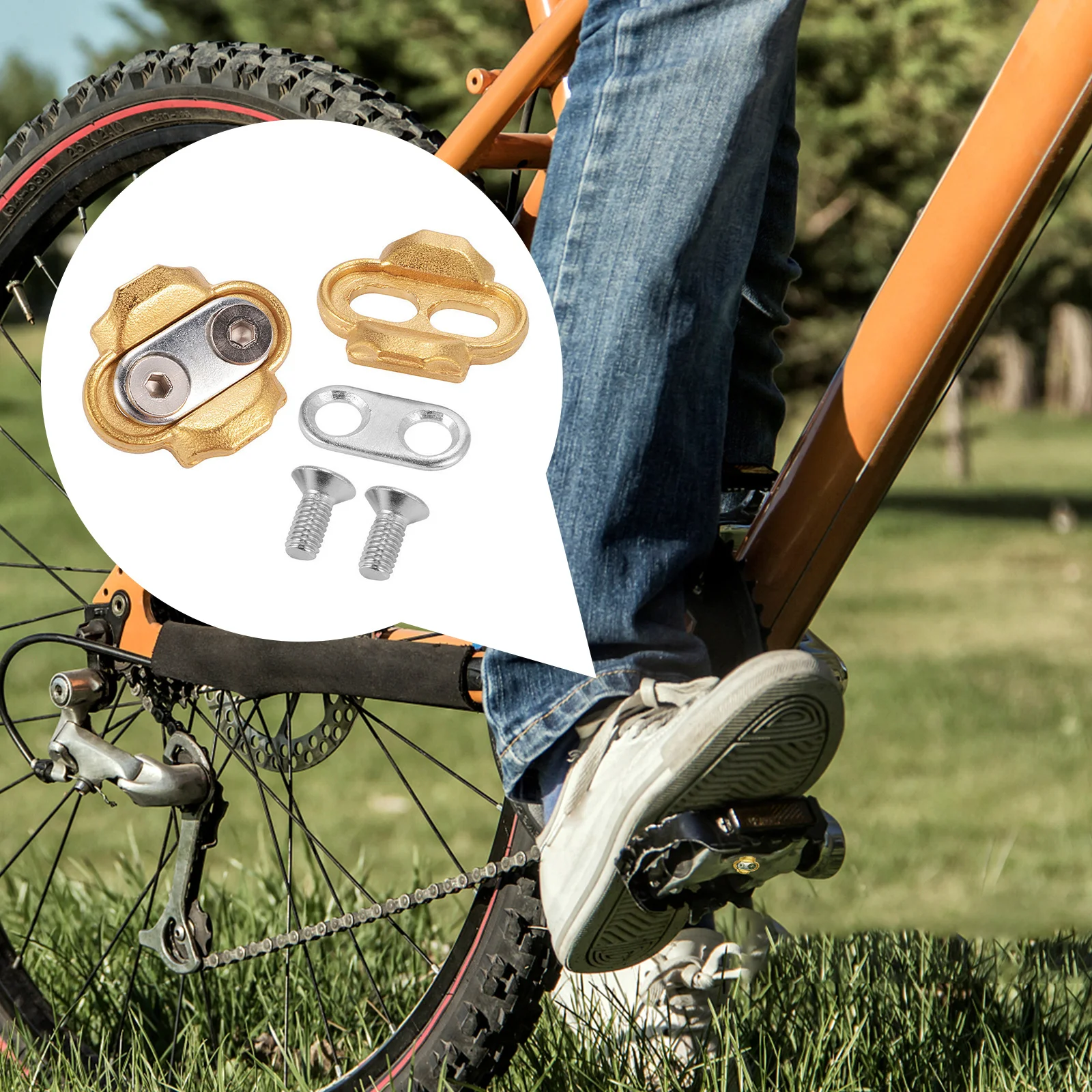 

1 Set Self-Locking Bike Cleat Replacement Durable Compatible Mountain Cleat For Cycling Pedal Exercise Multi Directional