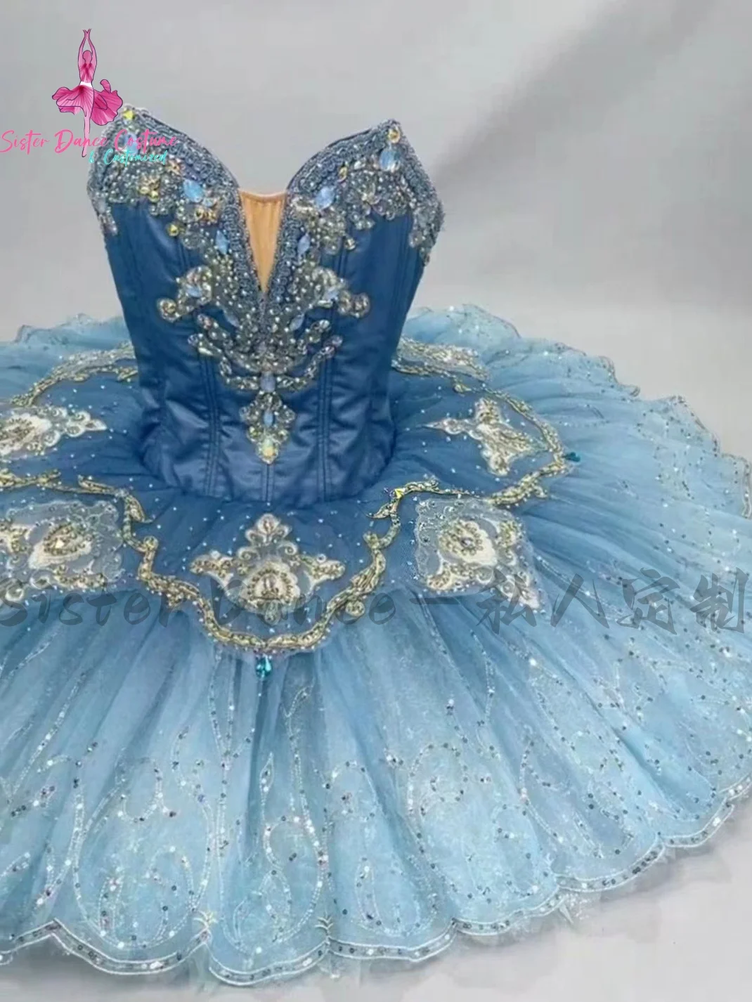 New high-end professional blue classical ballet skirt private custom adult children performance competition dress women's wear