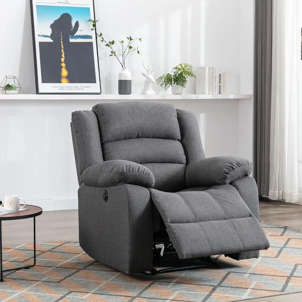 Classic Power Recliner Chair, Oversized Electric Overstuffed Chair with Soft Cushion and Back, Sofa with Comfortable Armchair