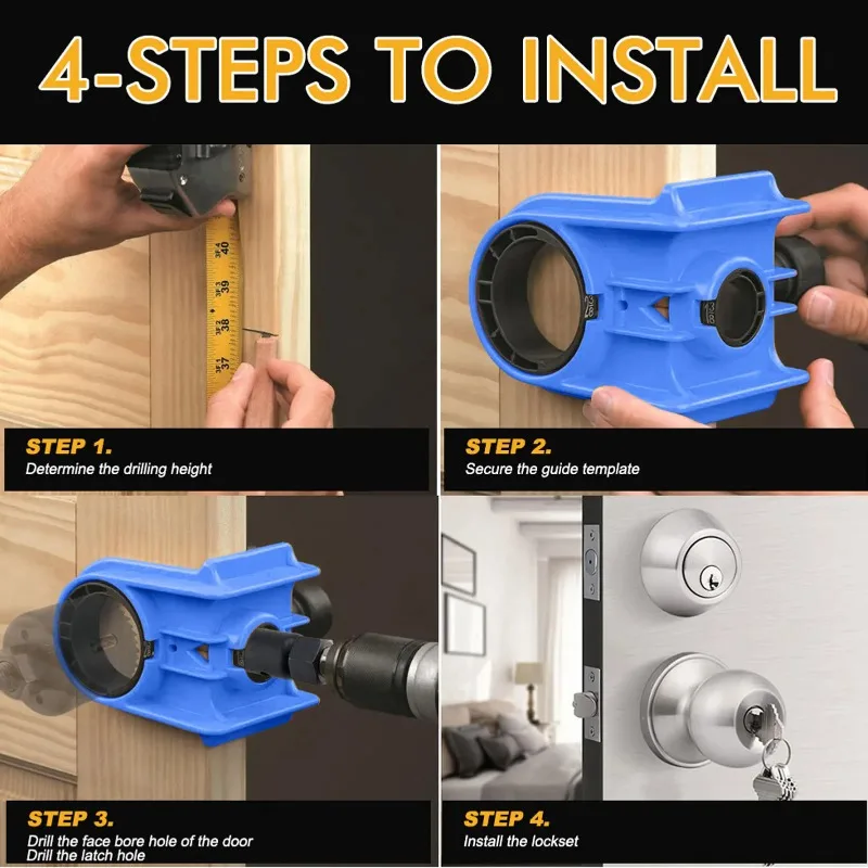 Spherical lock hole opener, suitable for wooden doors and metal door latch mortise and tenon tools, easy to install set
