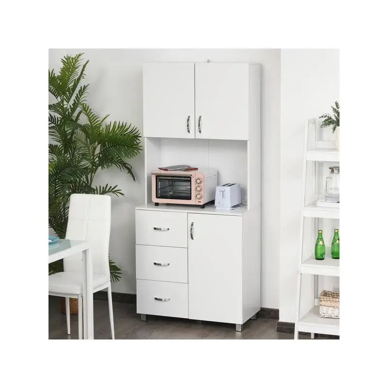 Storage Cabinet for Kitchen - Multi-Functional Organizer with Adjustable Shelves & Doors, Ideal for Home & Dining Space, Modern