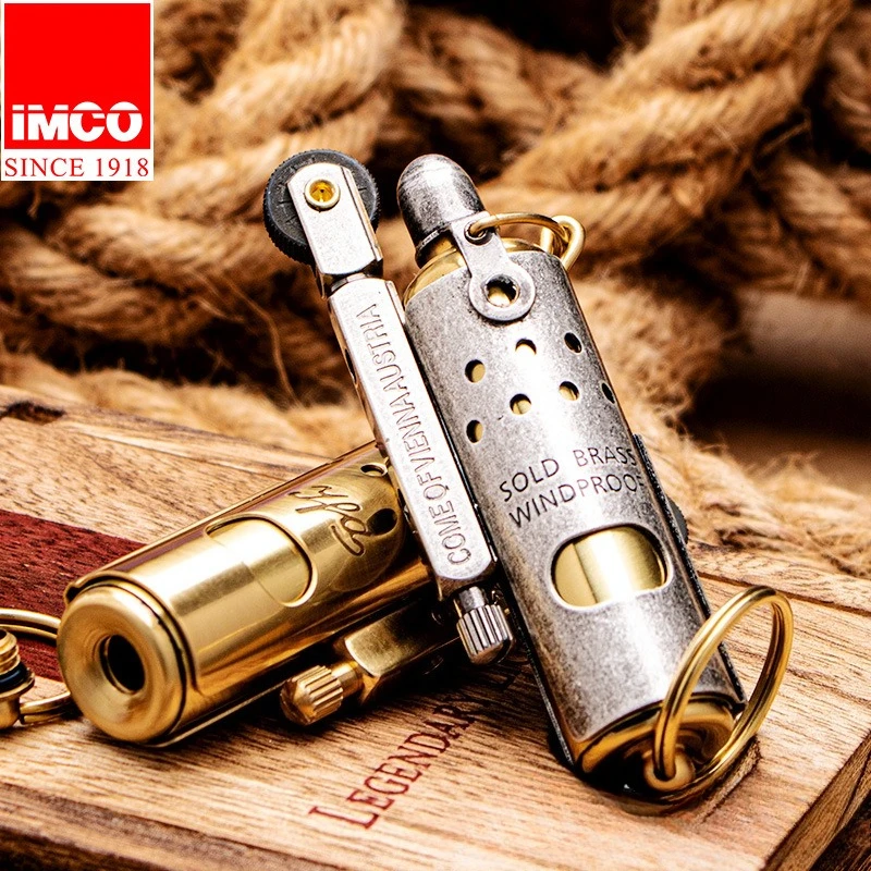

IMCO 5700, латунная масляная зажигалка с шлифовальным кругом, винтажная ветрозащитная зажигалка с гаечным ключом, мужская коллекция подарков