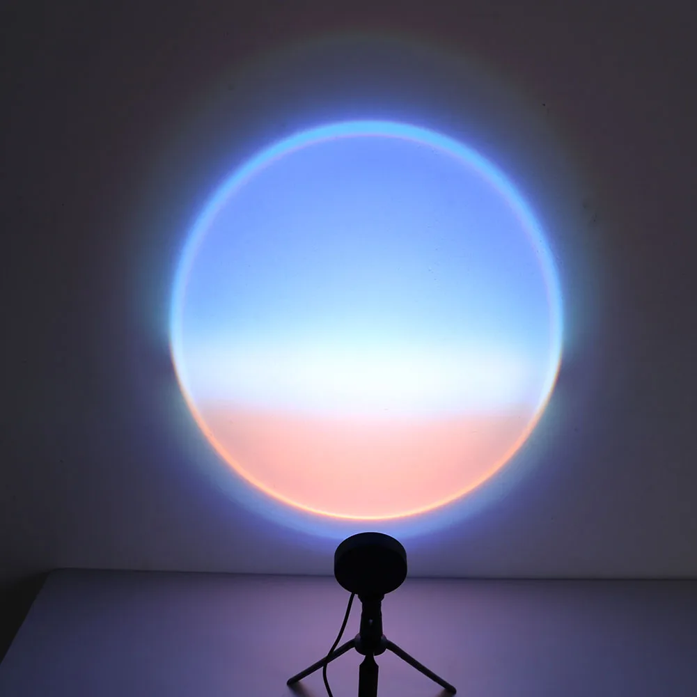 Usb pôr do sol projeção luz noturna amanhecer costa praia iluminação lâmpada de preenchimento com tripé atmosfera luz para bar loja quarto parede