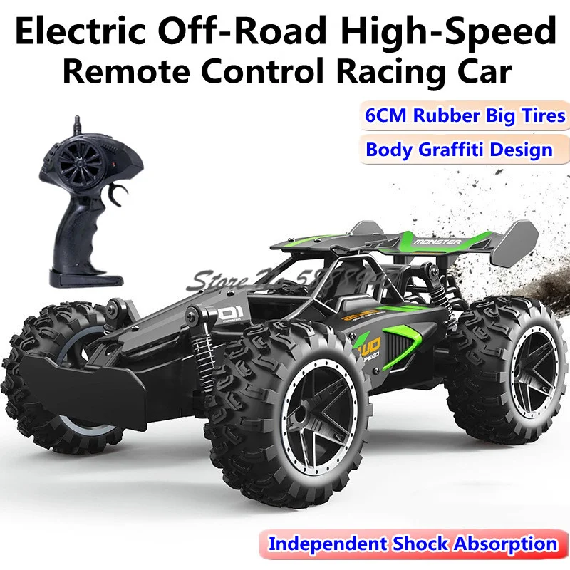 Electric Off- Road High-Speed Remote Control Racing Car 1:18 2.4G Independen Shock Absorption Steering Fine Tune RC Car Truck