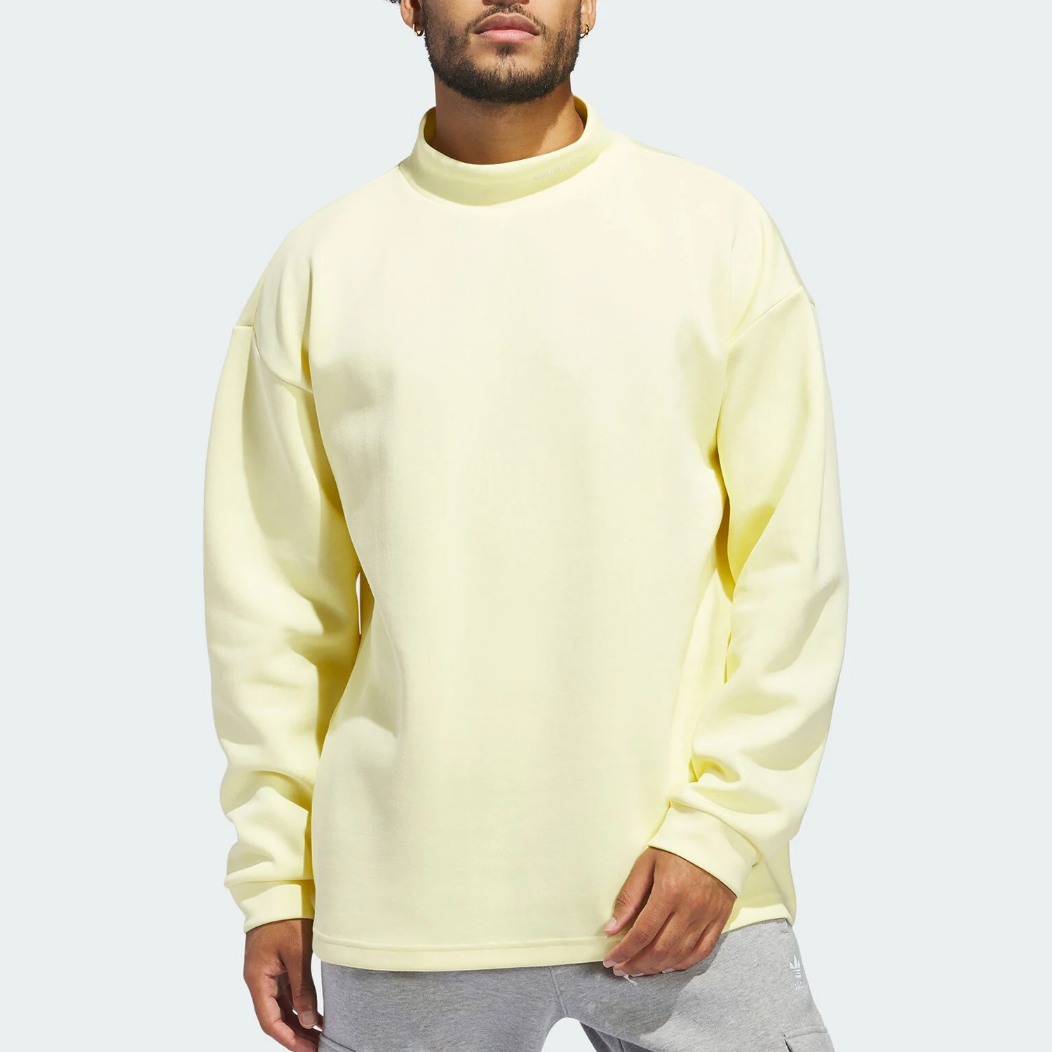 

Adidas Official Genuine MOCK NECK Unisex Couple Stand Collar Fresh Hoodie IY7380