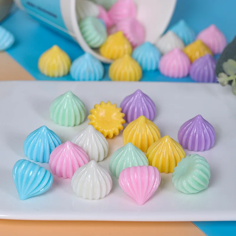 30 Uds simulación Mini meringa mixta azúcar modelo de caramelo falso crema Artificial accesorios de fotografía DIY adornos de postre falsos para fiesta
