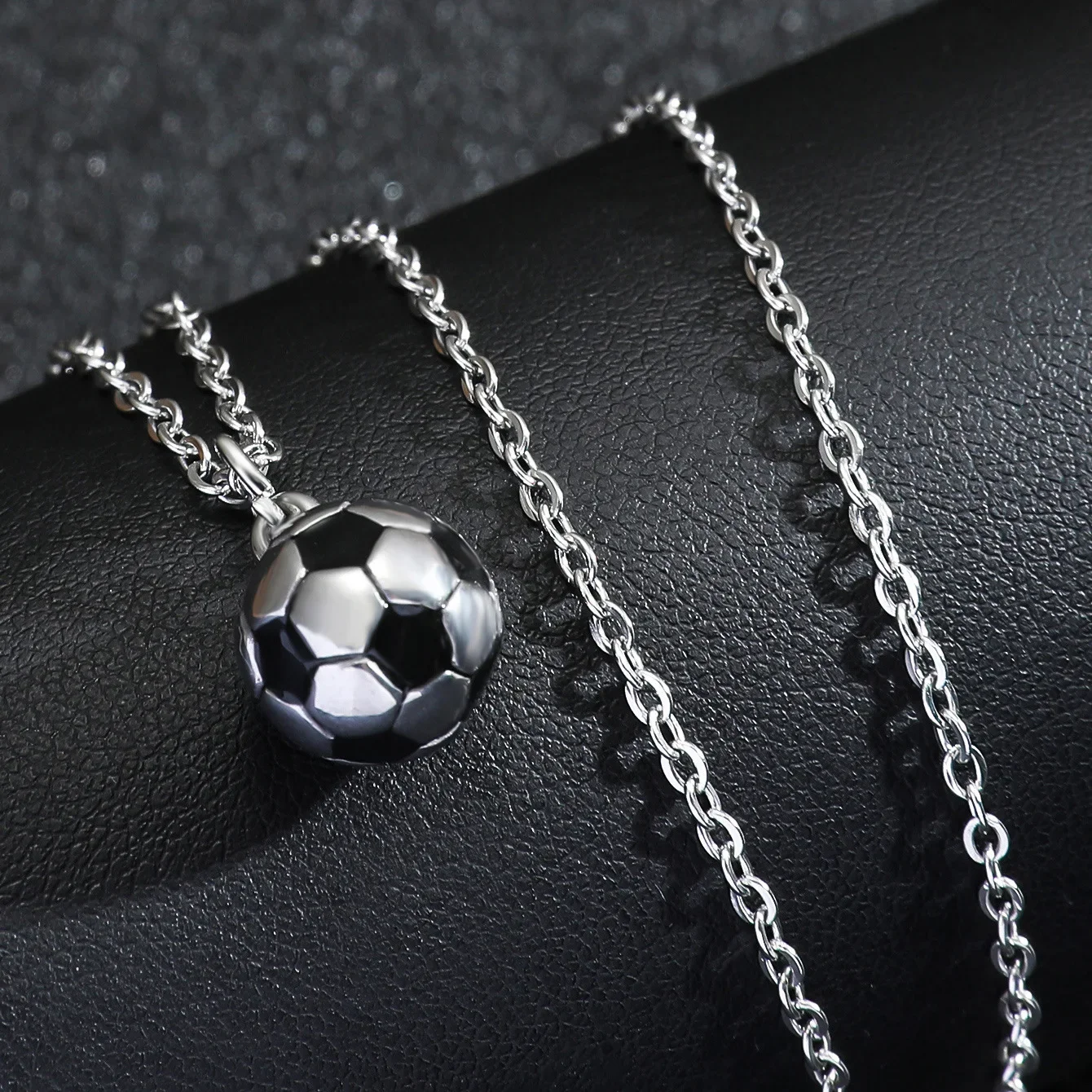 personality New Creative Stainless Steel Football World Cup Pendant for Men's Jewelry Cross border Personalized Necklace gift